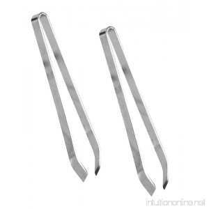 SET OF 2 5-Inch Stainless Steel Culinary Tweezers Small Food Prep Tongs - B00CE46UEA